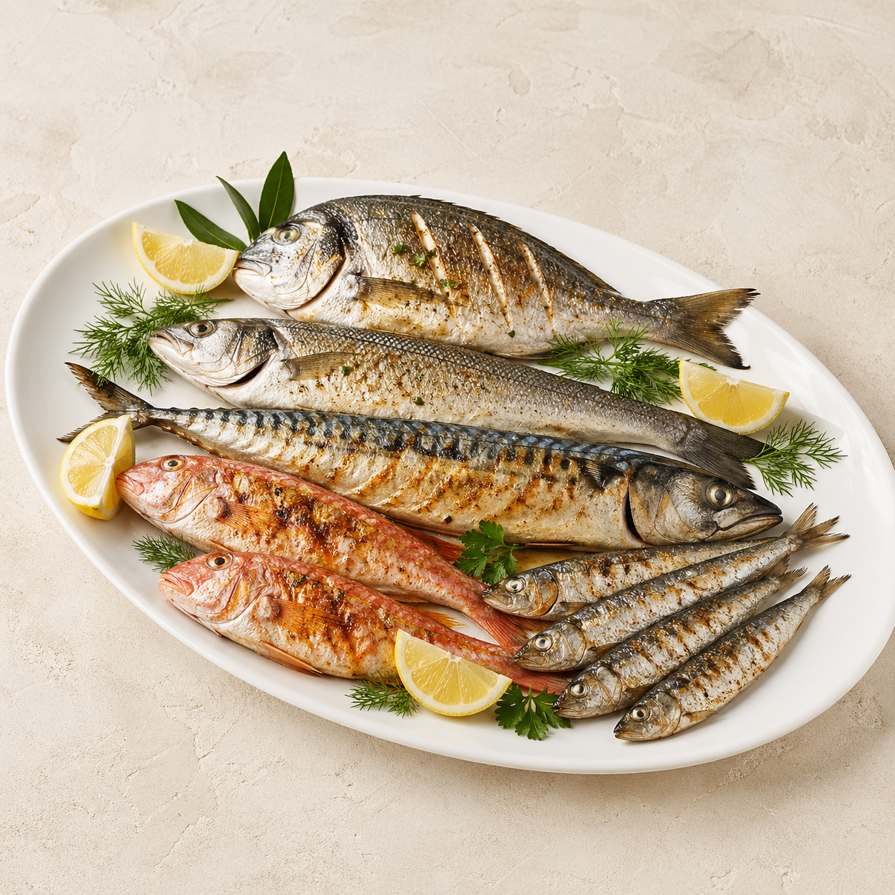 Seafood and meze table by the fire
